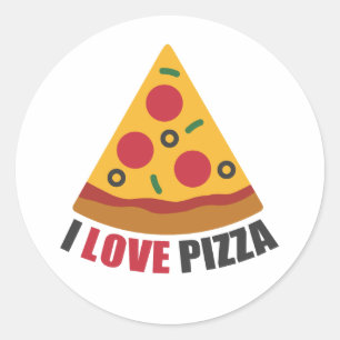 I LOVE PIZZA CLASSIC ROUND STICKER