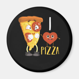 I Love Pizza Cute Pizza Slice Magnet