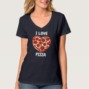 I Love Pizza Design Pepperoni Tomato Foodie Gifts T-Shirt