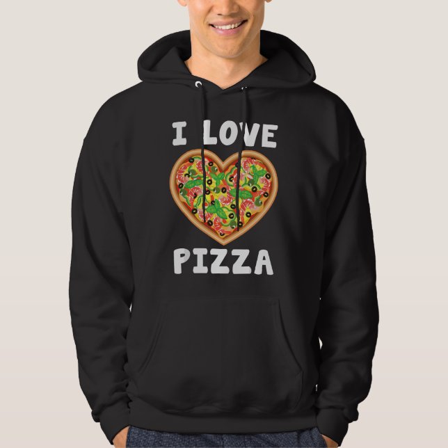 I Love Pizza Food Lovers Heart Gift Funny  Hoodie (Front)