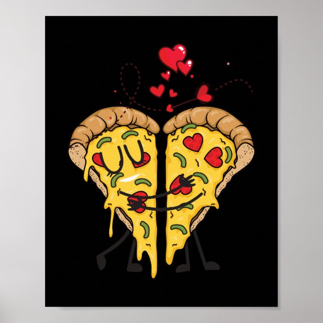 I Love Pizza Fun Fast Food Poster (Front)