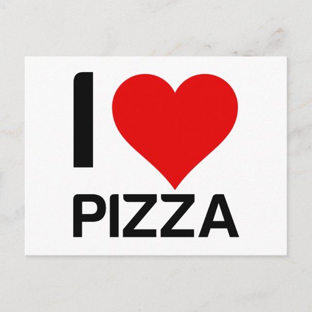 I LOVE PIZZA HEART POSTCARD (Front)