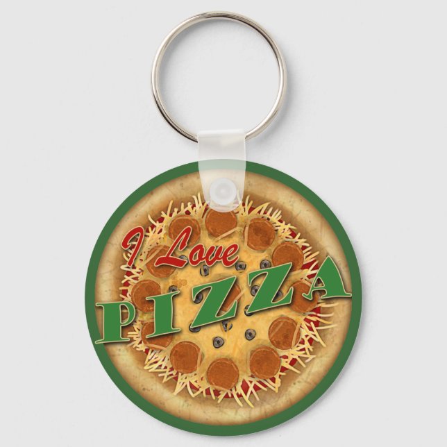 I Love Pizza Key Ring (Front)