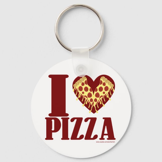 I love Pizza Key Ring (Front)