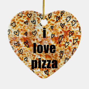 I love pizza/Pizza loves me Ceramic Tree Decoration