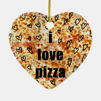I love pizza/Pizza loves me Ceramic Tree Decoration