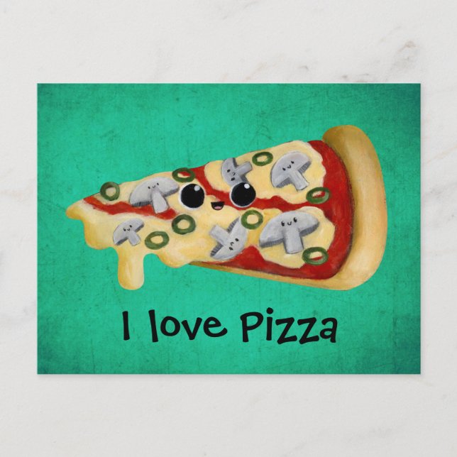 I love Pizza Postcard (Front)