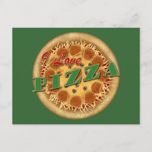 I Love Pizza Postcard