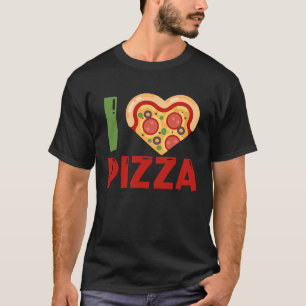 I love Pizza slice heart shape food for kids men T-Shirt
