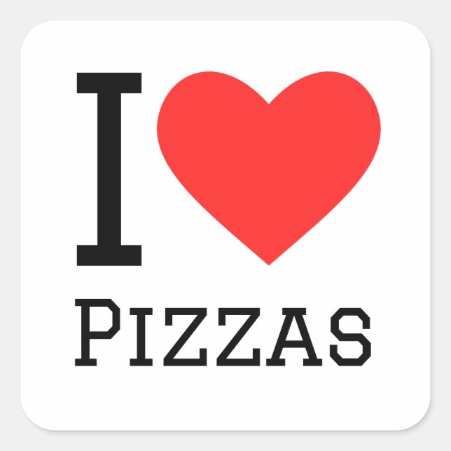 I love pizzas square sticker (Front)