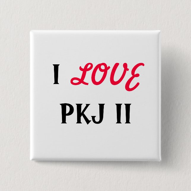 I, LOVE, PKJ II 15 CM SQUARE BADGE (Front)