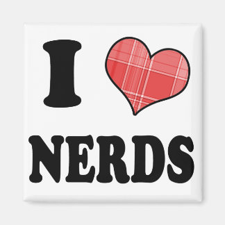 I Love (Plaid Heart) Nerds Magnet