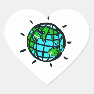 I love Planet EARTH -Conservation - Ecology Heart Sticker