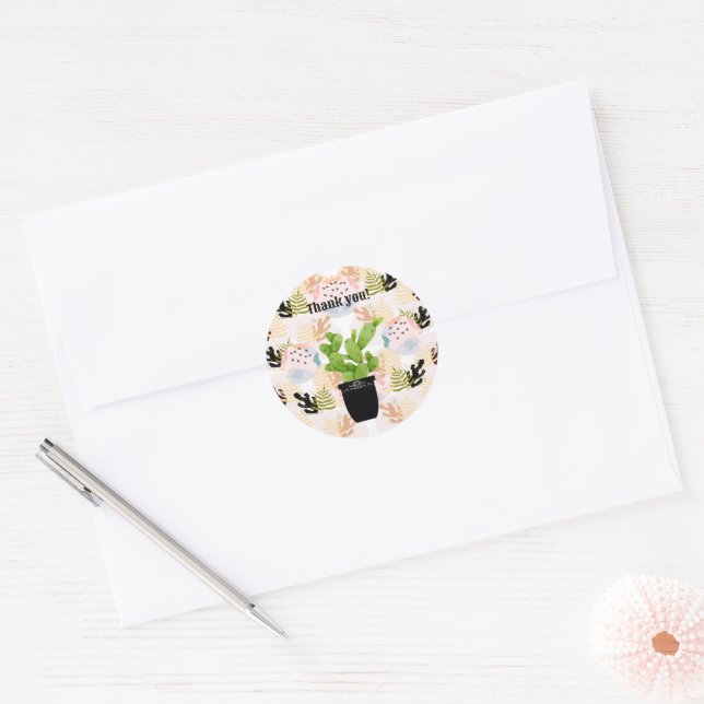 I Love Plants Classic Round Sticker (Envelope)