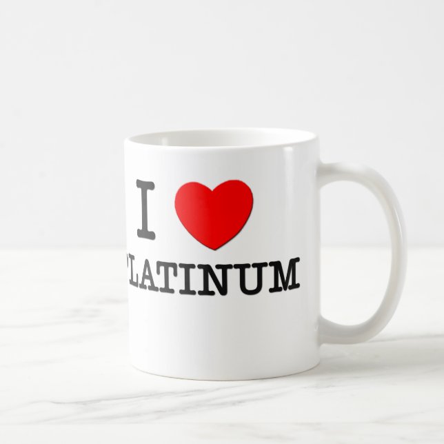 I Love Platinum Coffee Mug (Right)
