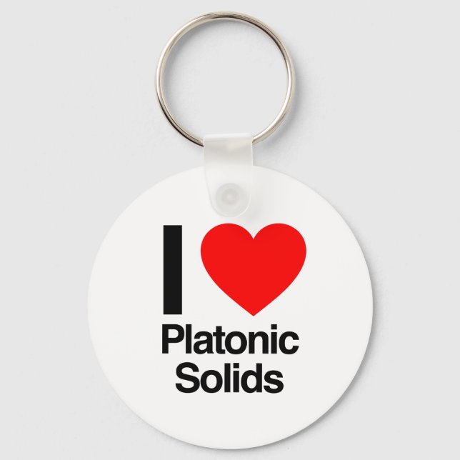 i love platonic solids key ring (Front)