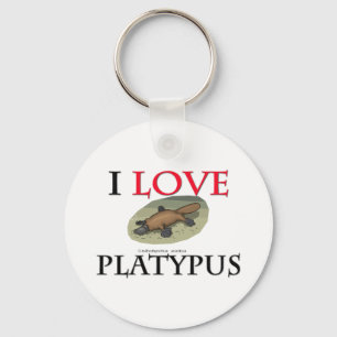 I Love Platypus Key Ring