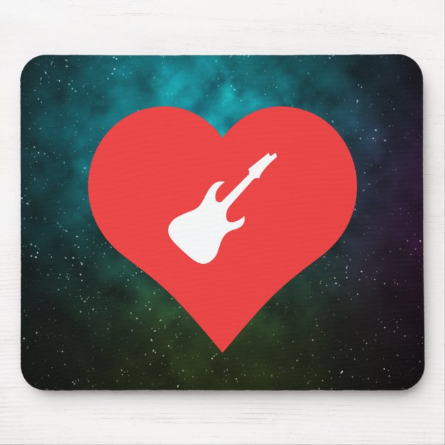 I Love Playing Electric Guitars Mouse Pad (Front)
