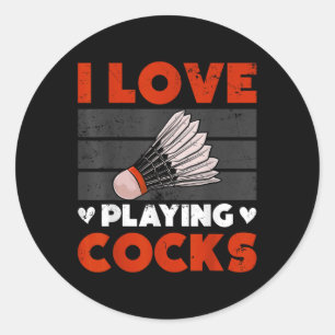 I Love Playing S Shuttle Birdie Badminton Classic Round Sticker