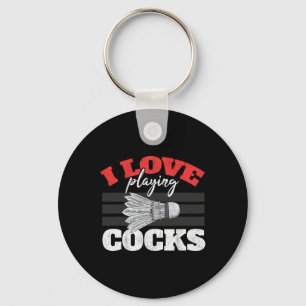 I Love Playing S Shuttle Birdie Badminton Key Ring