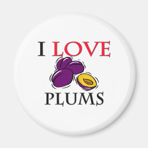 I Love Plums Magnet
