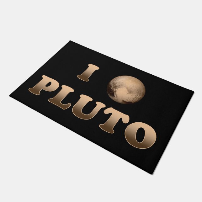 I Love Pluto Doormat (Angled)
