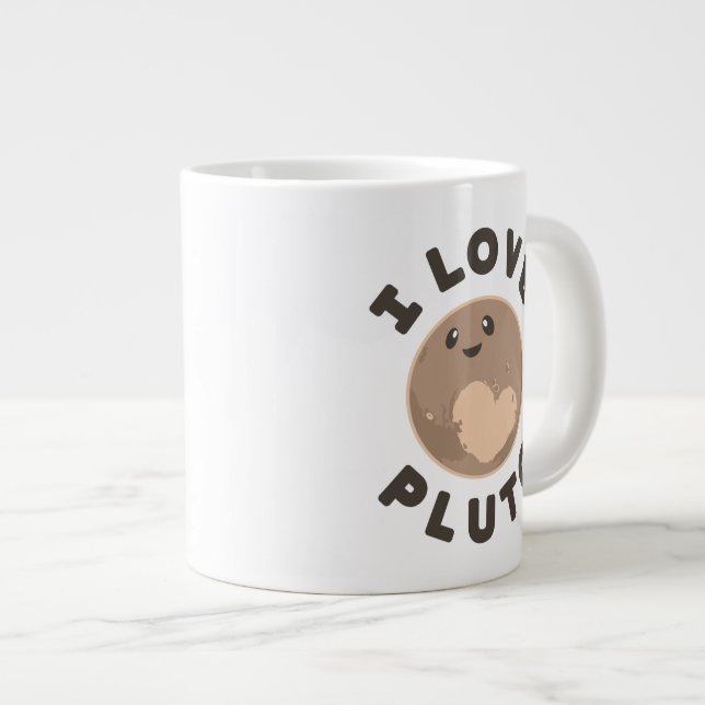 I Love Pluto Large Coffee Mug (Front Right)