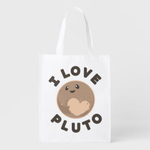 I Love Pluto Reusable Grocery Bag