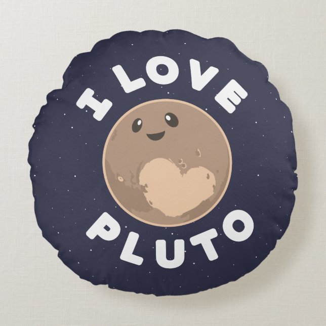 I Love Pluto Round Cushion (Front)