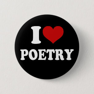 I Love Poetry 6 Cm Round Badge