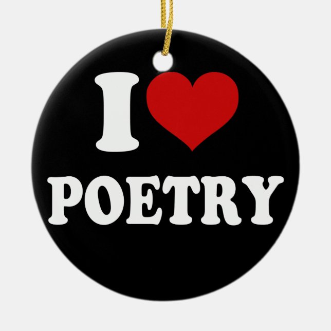 I Love Poetry Ceramic Tree Decoration (Front)