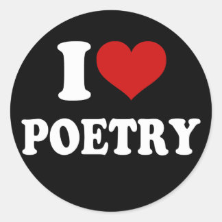 I Love Poetry Classic Round Sticker