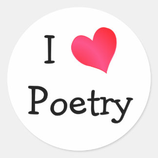 I Love Poetry Classic Round Sticker