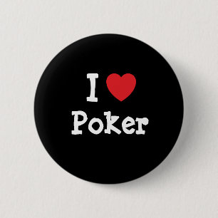 I love Poker heart custom personalised 6 Cm Round Badge