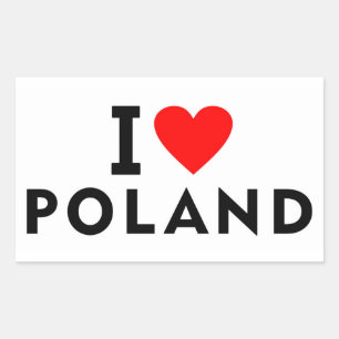 I love Poland country like heart travel tourism Rectangular Sticker