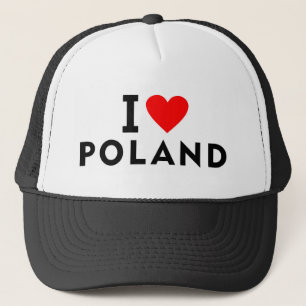 I love Poland country like heart travel tourism Trucker Hat