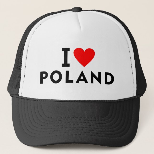 I love Poland country like heart travel tourism Trucker Hat (Front)