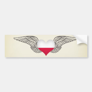 I Love Poland -wings Bumper Sticker