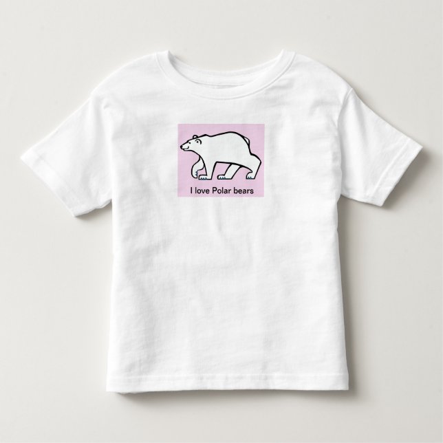 I love POLAR BEARS -Animal graphic- Arctic  Toddler T-Shirt (Front)