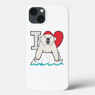 I Love Polar Bears iPhone 13 Case