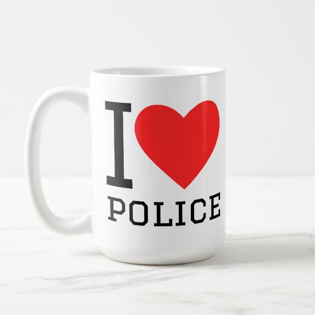 i love police coffee mug (Left)
