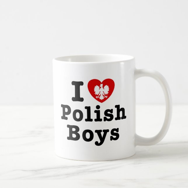 I Love Polish Boys Coffee Mug (Right)