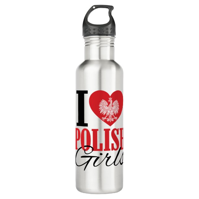 I Love Polish Girls Boyfriend 710 Ml Water Bottle (Front)