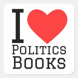 I love politics books square sticker