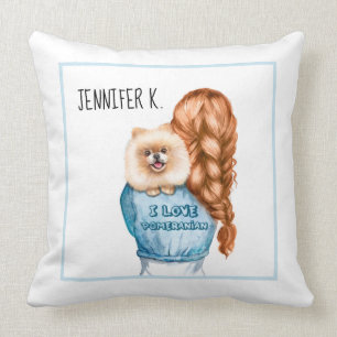 I love Pomeranian girl with puppy custom name Cushion