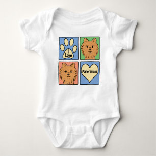 I Love Pomeranians Baby Bodysuit