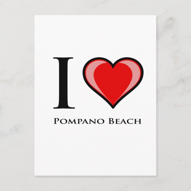 I Love Pompano Beach Postcard (Front)
