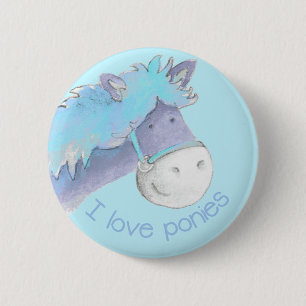 I love ponies button/badge 6 cm round badge