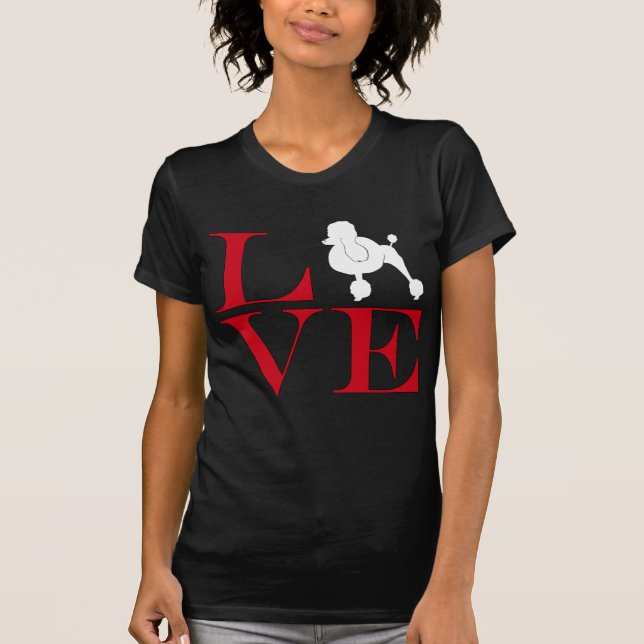 I Love Poodles - Dark Coloured Tee (Front)