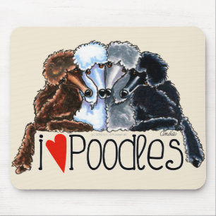 I Love Poodles Mouse Pad